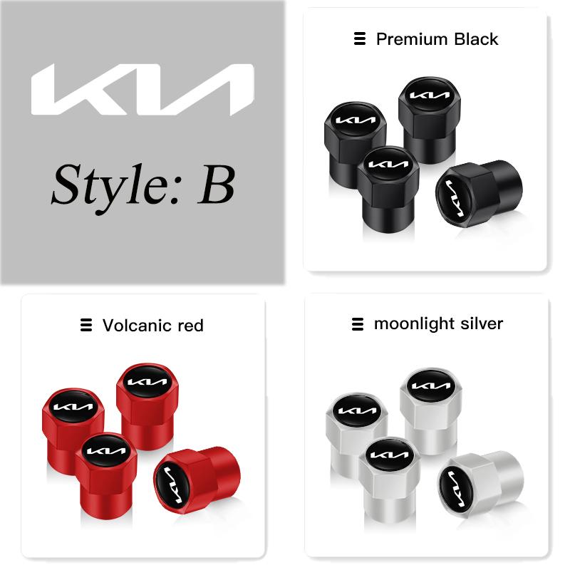 4Pcs Car Styling Metal Wheel Tire Valve Caps Dust Accessories For KIA Rio 4 Ev3 ev6 Niro Stonic Sportage GT-Line Ceed Picanto K9 UHNPV1