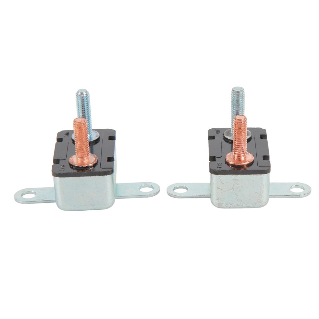 2Pcs Automatic Reset Circuit Breaker Aluminum Alloy Overload Protection Circuit Breaker for Car