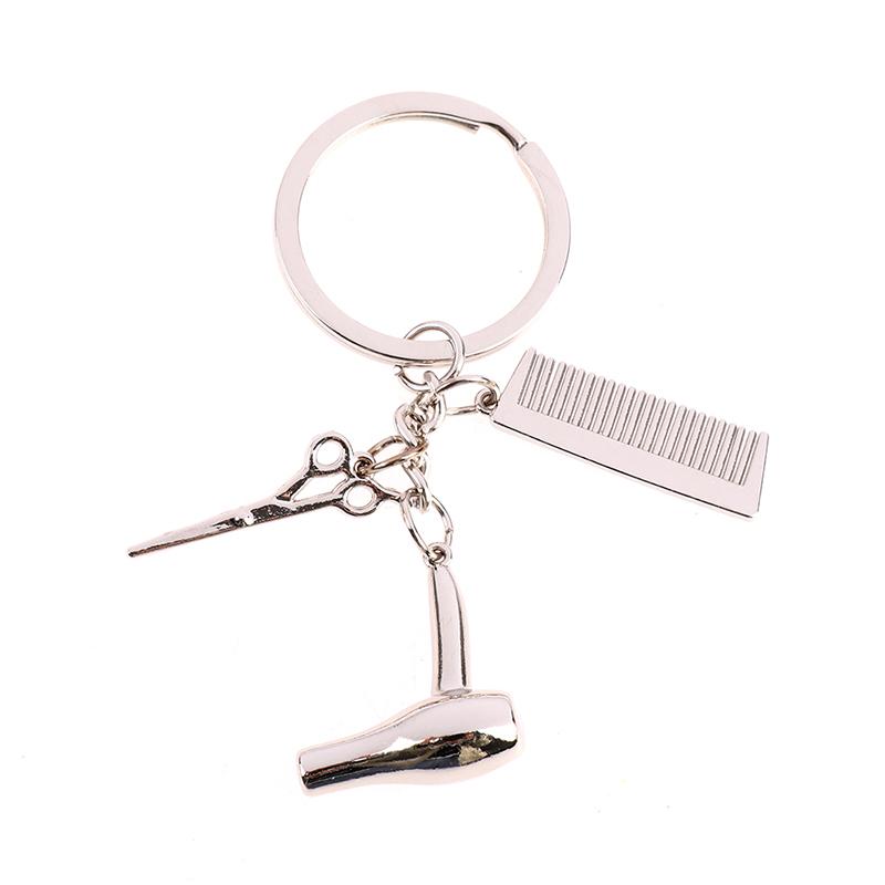 Инструменты для парикмахерской, брелок для ключей, фен, ножницы, расческа, подвески, брелок для моделирования