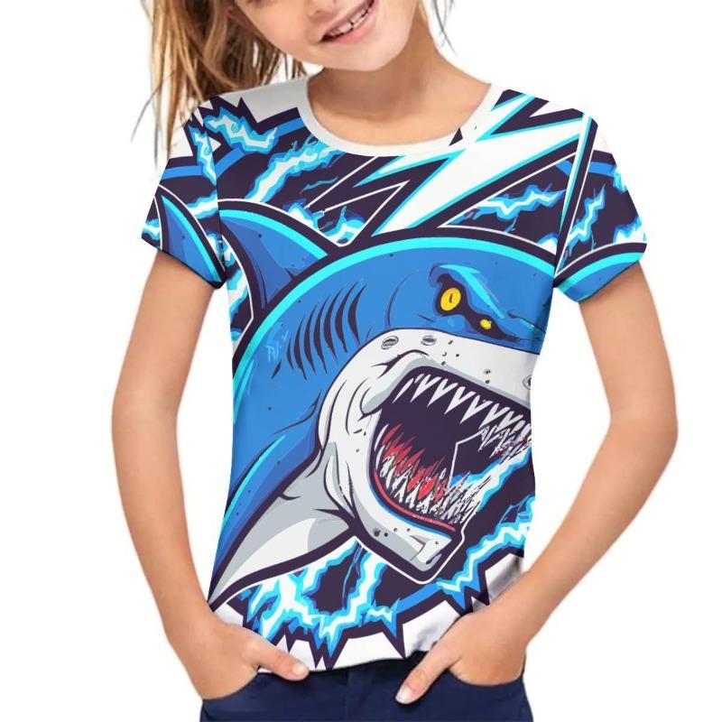 Детская футболка Летняя детская Милая анималистичная принт Стиль Простой повседневный круглый вырез свитер с короткими рукавами футболка