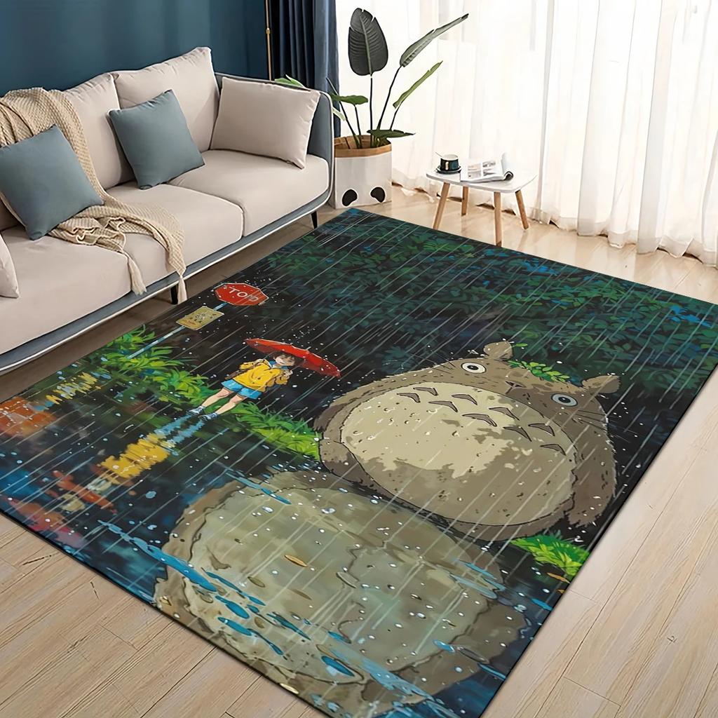 3D ковер с рисунком мультфильма Т-Тоторо, ковер для гостиной, детской спальни, декора у дивана, прихожей, нескользящий коврик для игр детей