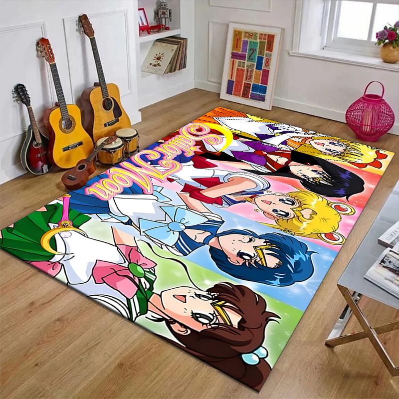 Sailor Moon Printed Area Rug Carpet for Bedroom Living Room Home Decor Rugs Mat Non Slip Mat Rug for Bedside