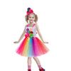 Дети Девочки конфеты сладкий леденец радуга сетчатое платье пачка головной убор комплект детские костюмы для косплея на Хэллоуин ребенок ролевая игра принцесса наряд для вечеринки