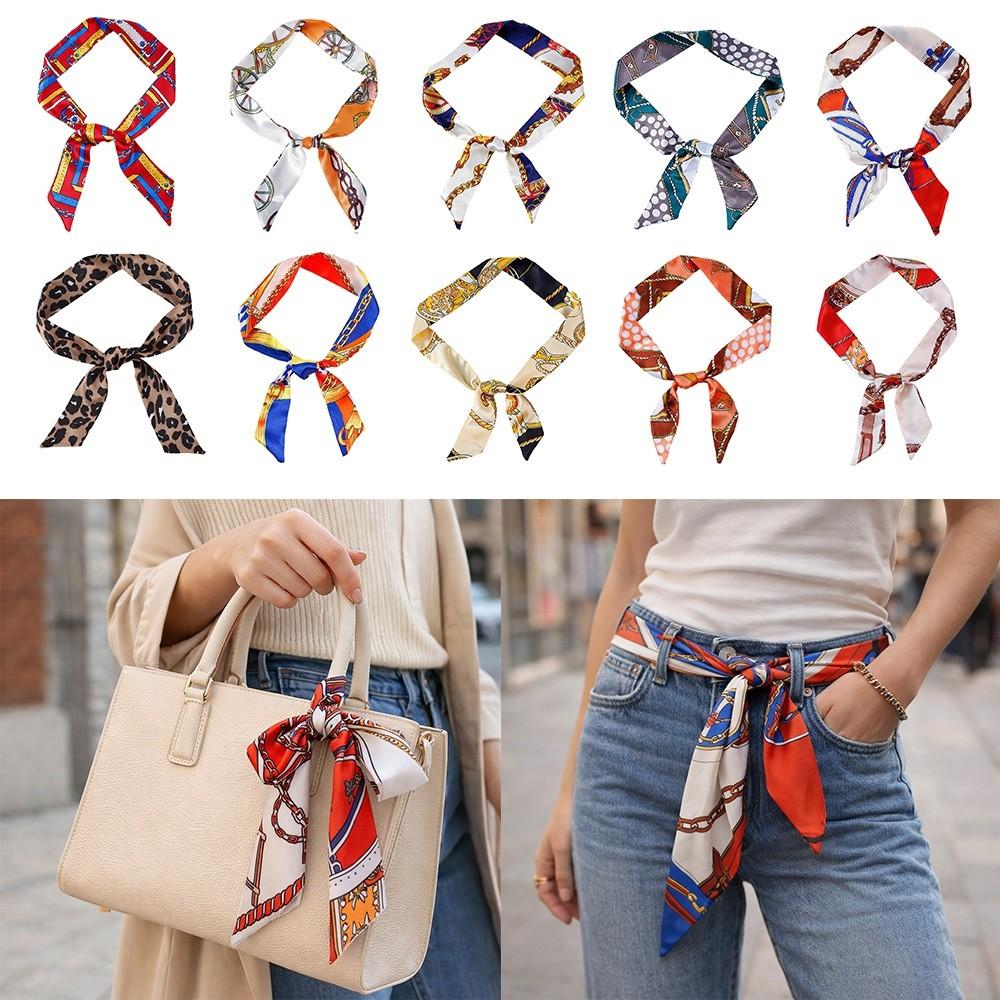 Long Slender Scarf Double-Sided Streamer Handbag Handle Ribbon Hair Band  Neckwear/Wrist/Waistband