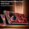Ранний металлический безрамочный чехол для телефона Huawei Mate XT с подставкой 360°, магнитный, ультратонкий, защитный, противоударные корпуса