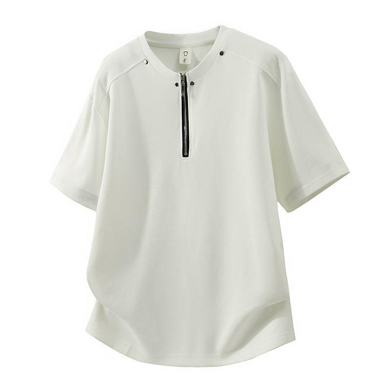 Men's 2026 Summer Ice Silk Quick-Dry Short-Sleeve T-shirt – Round Neck Polo Style