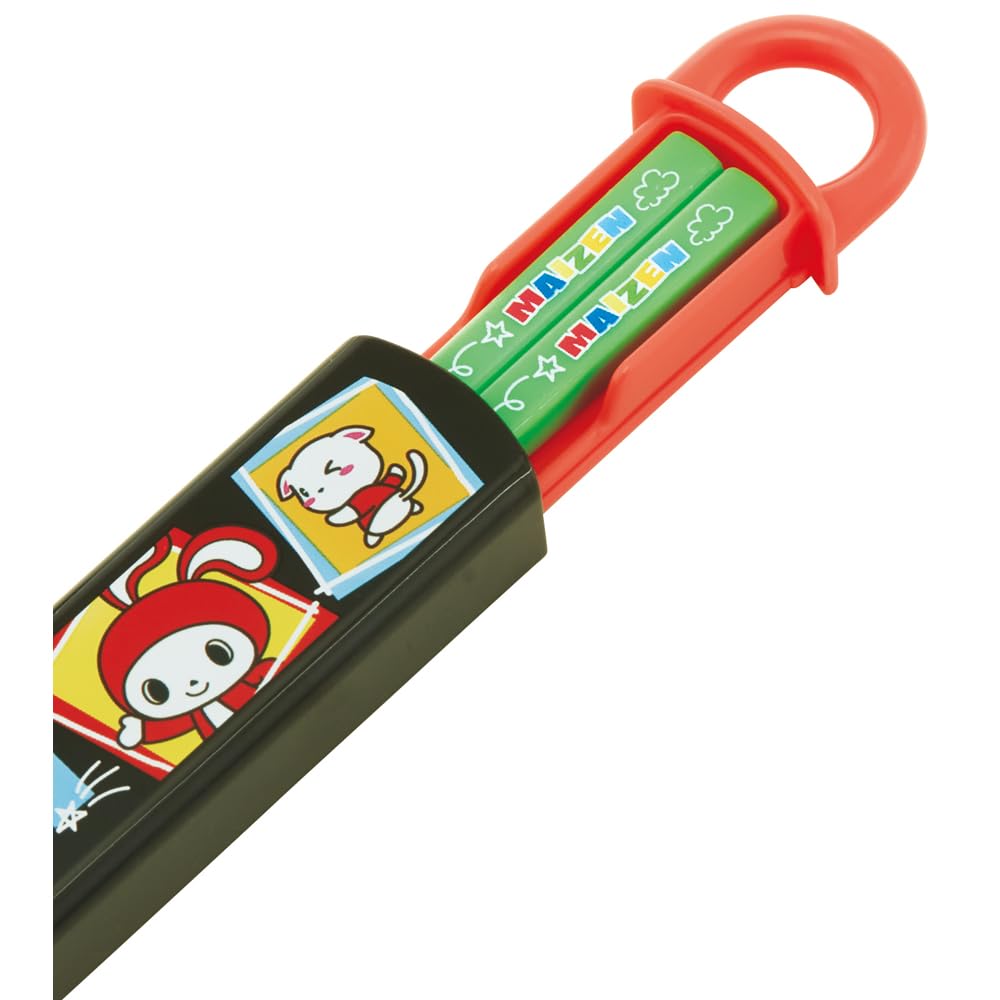 Skater Chopsticks and Chopstick Case for Lunch Sliding Made In for Boys and Maizen Sisters Children's Set, 16.5cm, Boxes, Antibacterial, Easy-Opening