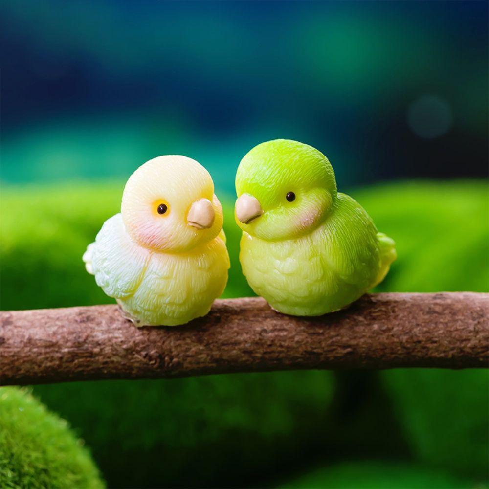 4PCS/SET Cartoon Style Parrot Decorations Resin Landscape Decoration Desktop Decoration Landscaping