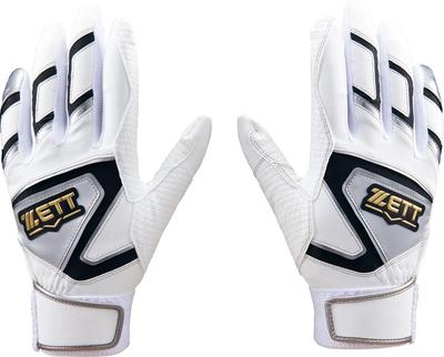 Перчатки для бейсбола ZETT Zero One Stage Batting Gloves Silver x White JM BG19202J для мальчиков, для мальчиков (1311)