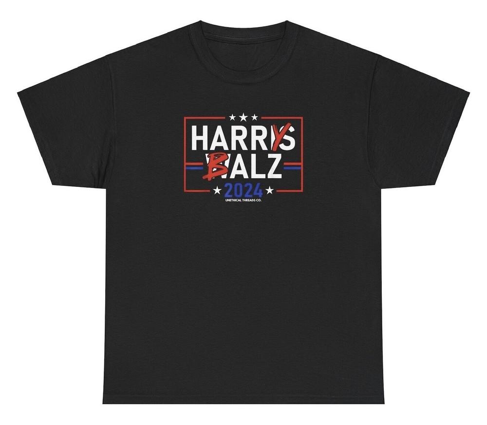 Harry Balz T Shirt Funny Harris Walz Parody Humor Election 2024 Balls Joke Tee Unisex T-Shirt