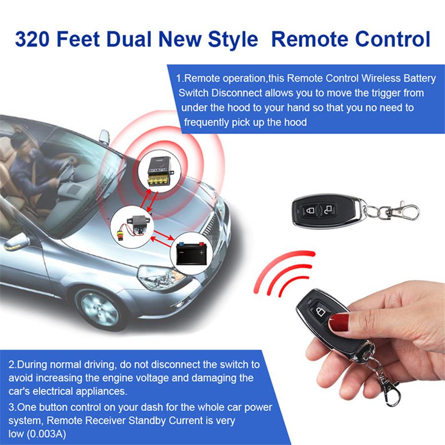 Универсальное беспроводное реле отключения аккумулятора автомобиля 12 В, главный выключатель, пульт дистанционного управления 1x