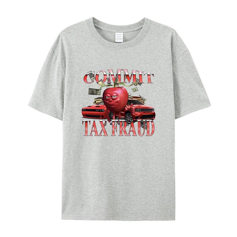 Summer 2026 Trend Fashion Short Sleeve Interesting Tomato Print Round Neck Tshirt For Men And Women With Loose And Versatile