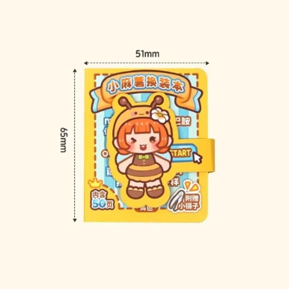 Pre-Cut Stickers Mini Dress-Up Sticker Book Cartoon Style Outfit Sticker Book Scrapbook Decorating
