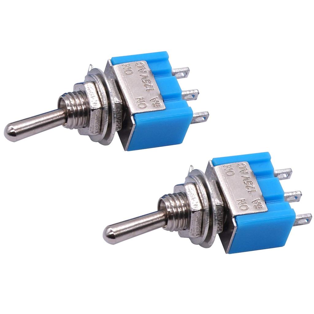 10 шт. Мини-тумблер SPDT 3-контактный 2-позиционный ВКЛ/ВКЛ Миниатюрный тумблер 6A 125V AC Тумблер MTS-102