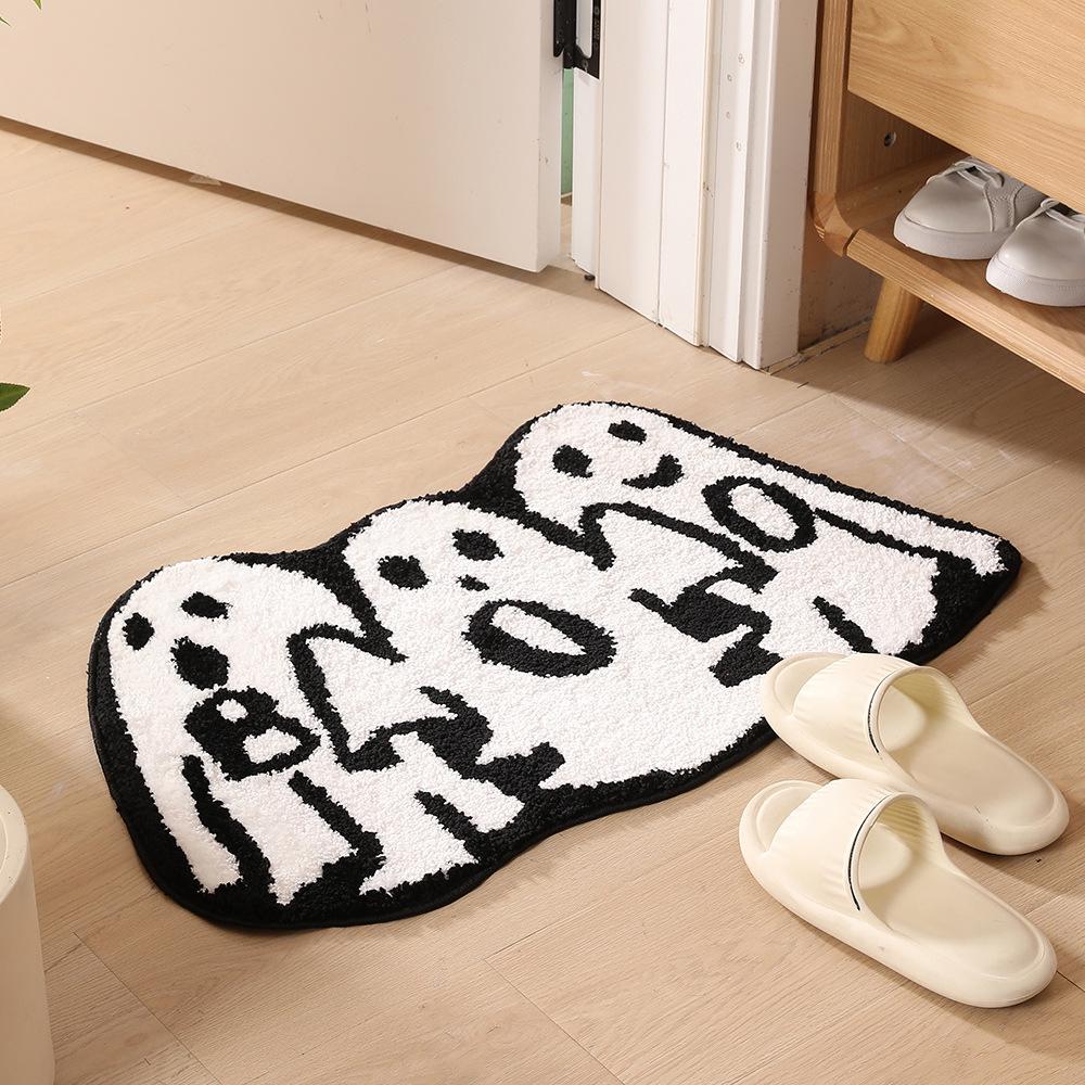 New Creative Pumpkin Flocking Non-Slip Absorbent Bathroom Door Mat