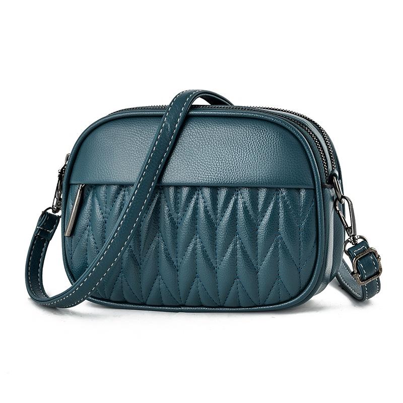 Women's Bag Fall New Trend Messenger Bag Simple Shoulder Bag Korean Version Soft Leather Mother's Mobile Phone Bag Shoulder Bag KTY