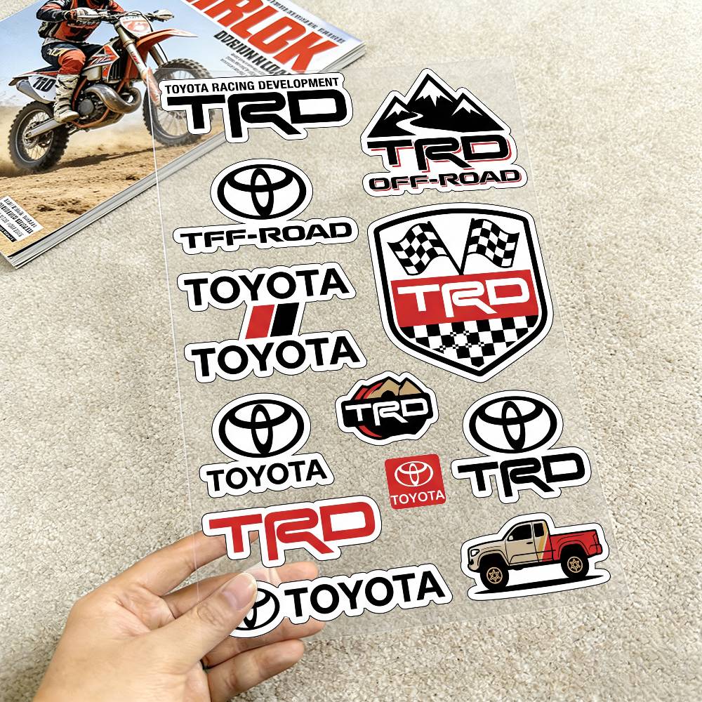 FOR TOYOTA TRO GR Safety Reflective Waterproof Auto Decal Scratch Cover Stickers Universal For Bike Helmet Mug Refrigerator