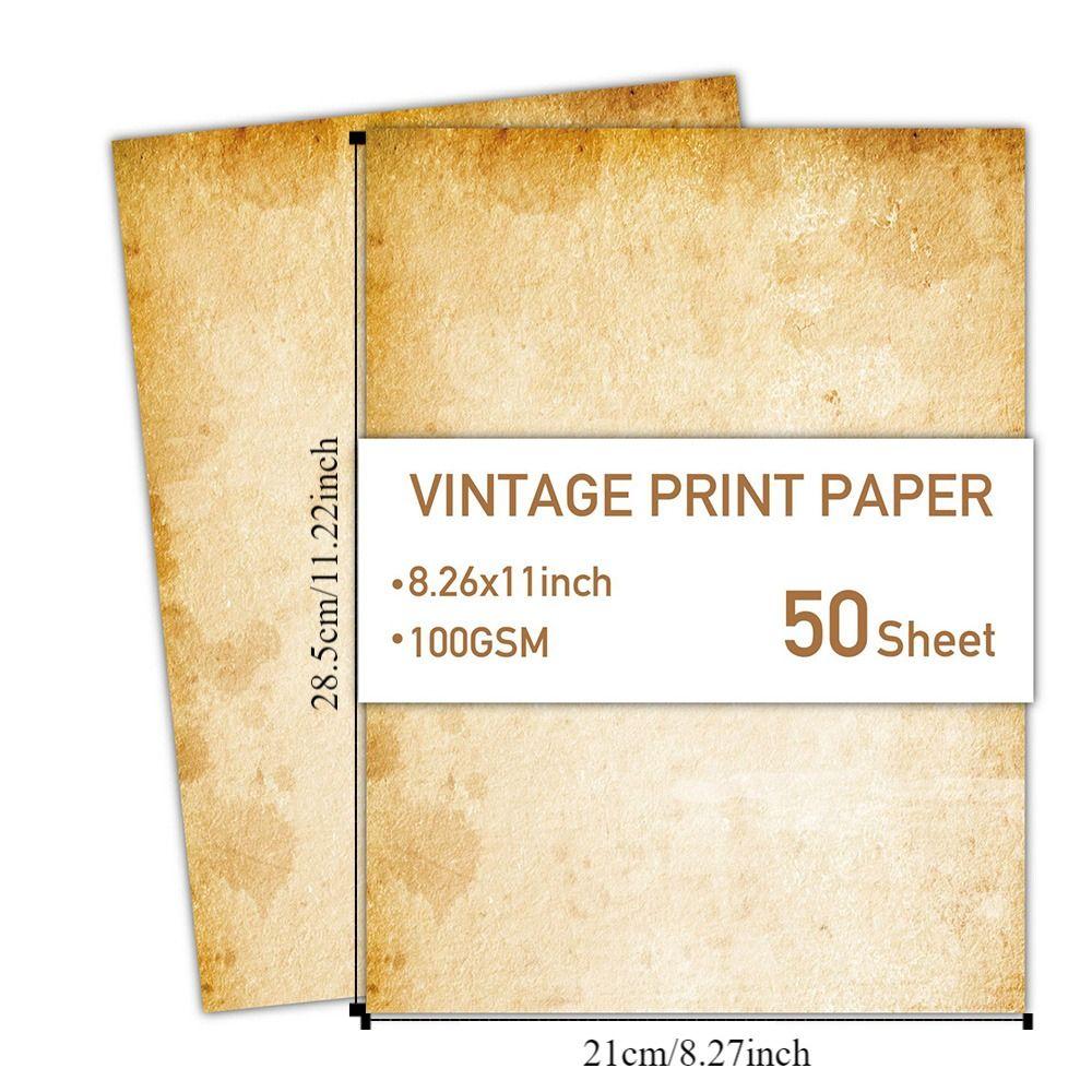 50 Sheets Classical Printing Paper Simple Pirate Scrolls Literary Scrapbook Letter Paper Envelopes