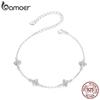 BAMOER 925 Sterling Silver Bracelet, White Gold Plated Shiny Zircon Flower Bracelet for Women Girl Classic Temperament Exquisite Jewelry Gifts