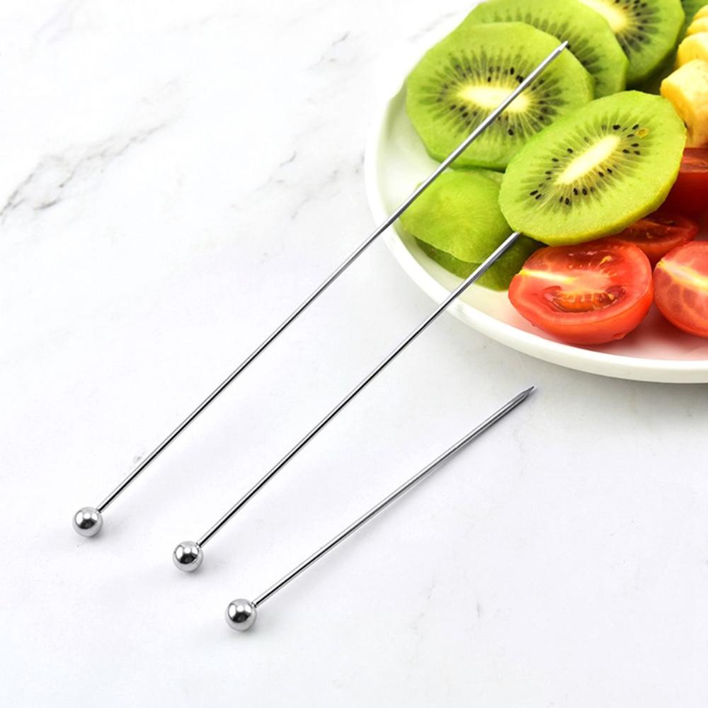 Barbeque Cocktail Reuseable Decorative Stainless Steel Toothpick Sticks Skewer Picks
