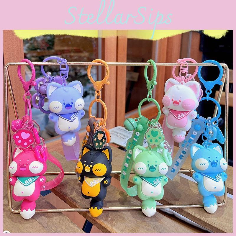 Cat Silicone Keychain Car Key Ring Gift For Kids