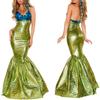 Mermaid Cosplay Sexy Mermaid Princess Costume Outfit Green Long Dress Halloween Costume One Piece Skirt Bra Set Separate [R-Dream] 2-Piece (Medium