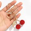 Rhinestone Cherry Bag Pendant Charms Car Keyring Cute Cherry Keychain  Gift
