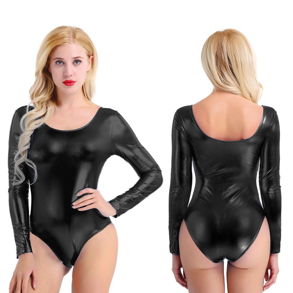 Женский длинный рукав гимнастический балетный купальник танцевальный облегающий костюм