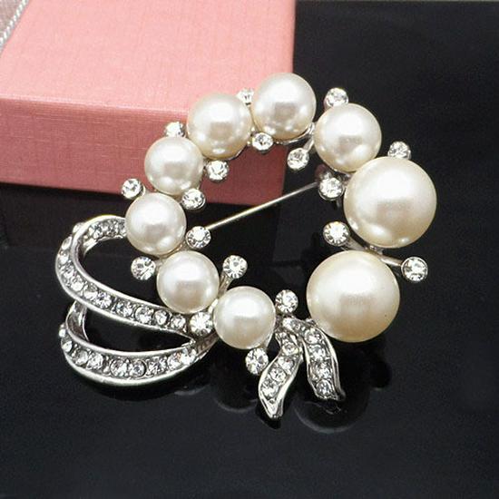 Высококачественная брошь-жемчужина из австрийского хрусталя: Классический европейский свадебный аксессуар