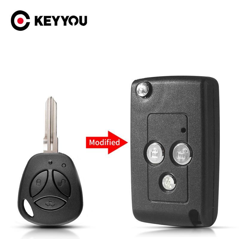 KEYYOU Modified Flip Folding Car Key Shell For Lada Granta Priora Vesta X-Ray XRay Sedan Sport Kalina Uncut Remote Key Case Fob