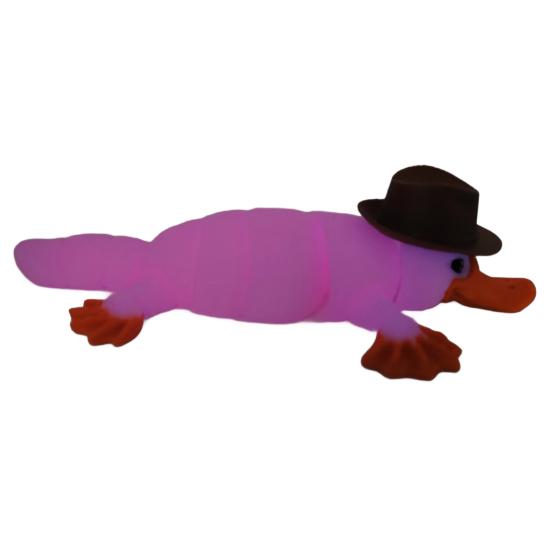 3D Printed Platypus Articulated Flexible Animal Stress Relief Toy Platypus Wearing Hat Desktop Pet Fidget Toy for Home Office Decoration