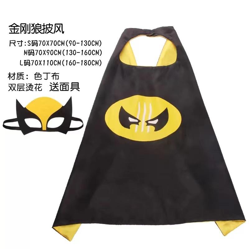 Halloween Children'S Cape, Superhero Frozen Style, Spider-Man, Iron Man, And Cap Mask