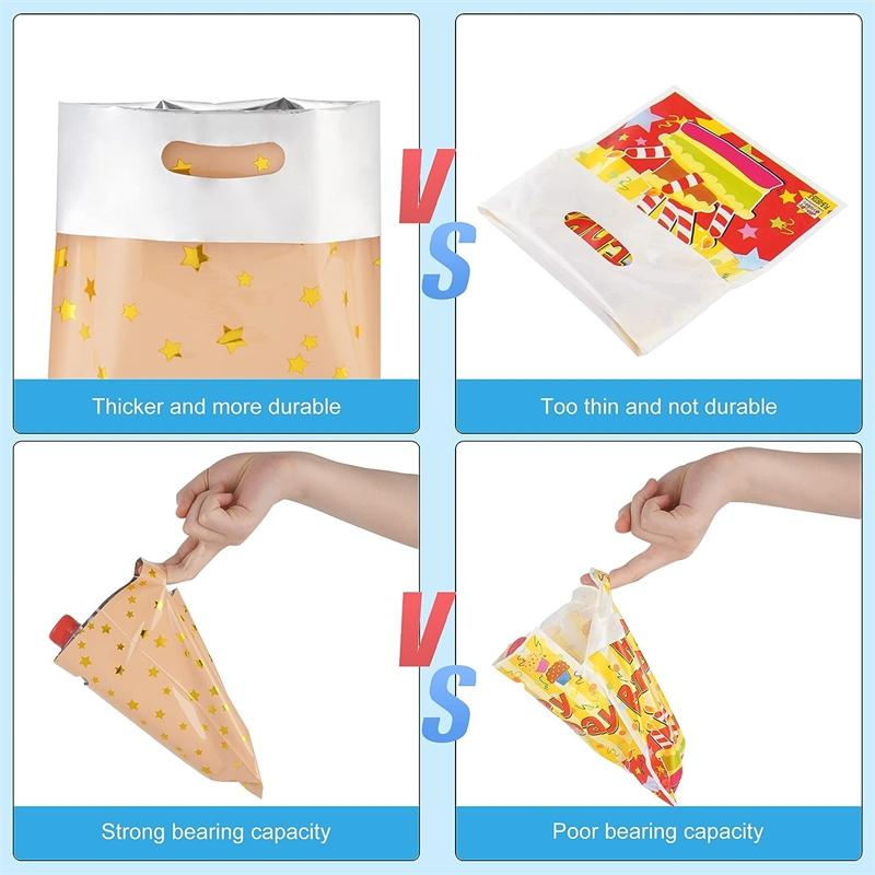 60 шт., пластиковые маленькие подарочные пакеты, красочные пакеты со звездным лакомством, сумка для конфет и печенья с ручкой для Рождества, Хэллоуина, дня рождения, свадьбы, вечеринки