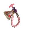 Anti-lost Leather Pizza Pendant Safety Chain Hanging Lanyard Keychain  Gifts