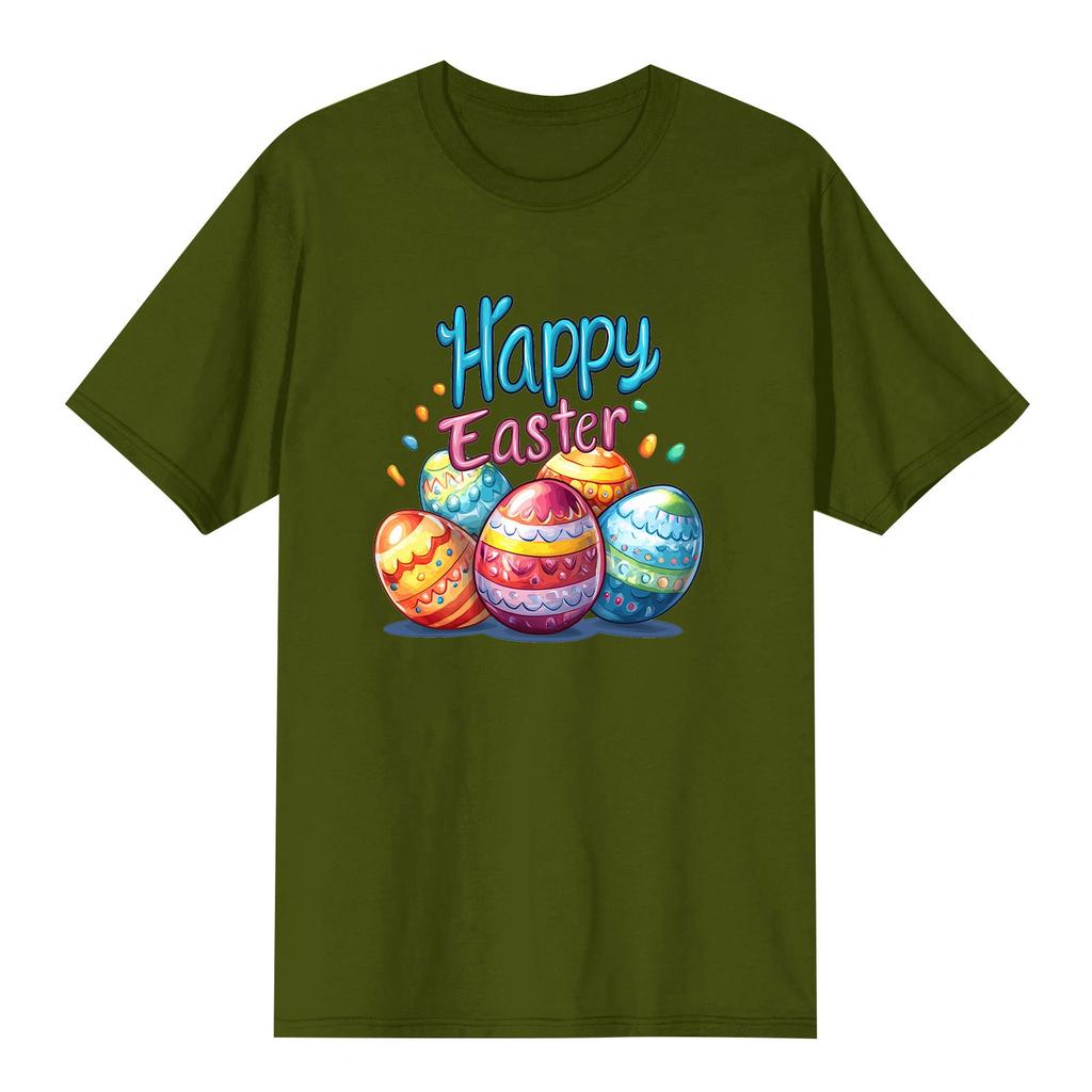 Women's Top Round Neck Casual Printed Short-sleeved T-shirt Top