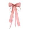 Elegant Pearls Long Ribbon Bowtie with Pin Pre Tied Adjustable Preppy Styles Bowknot Necktie for Fashionable Women Ties