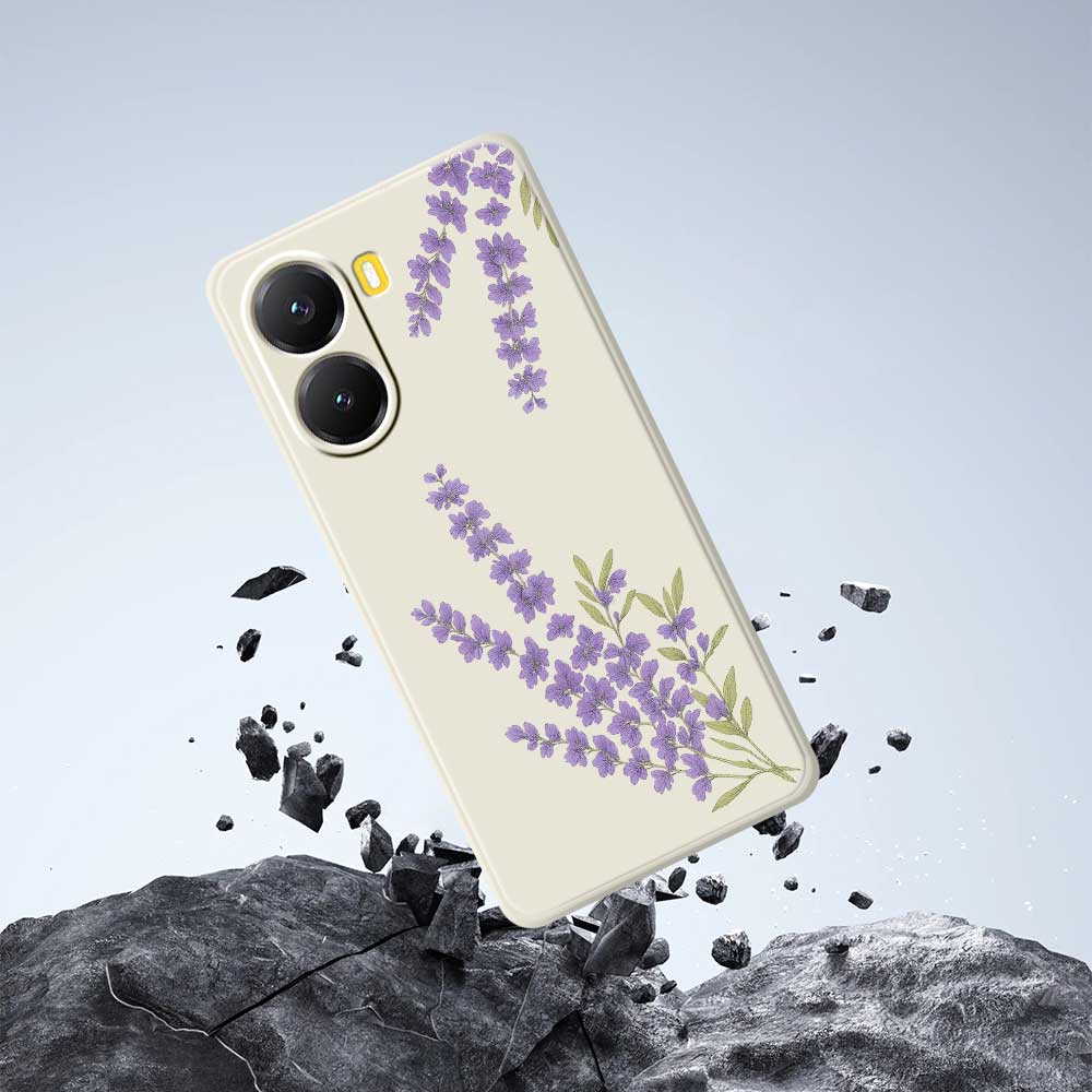 For Xiaomi Redmi Turbo 4 5G/Poco X7 Pro 5G Case Lavender Pattern Printing Straight Edge TPU Phone Back Cover