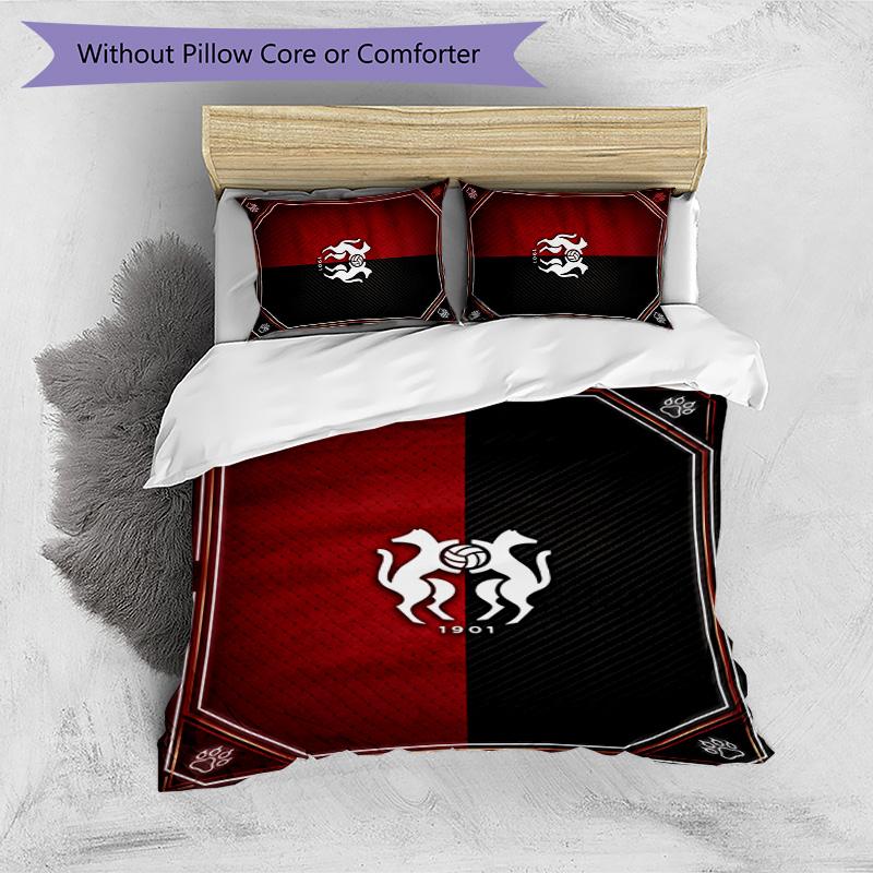 Stade Rennais FC Printed 3PCS Bedding Set Breathable Duvet Cover with Pillowcases Decorative Bed Linen for Bedroom Home