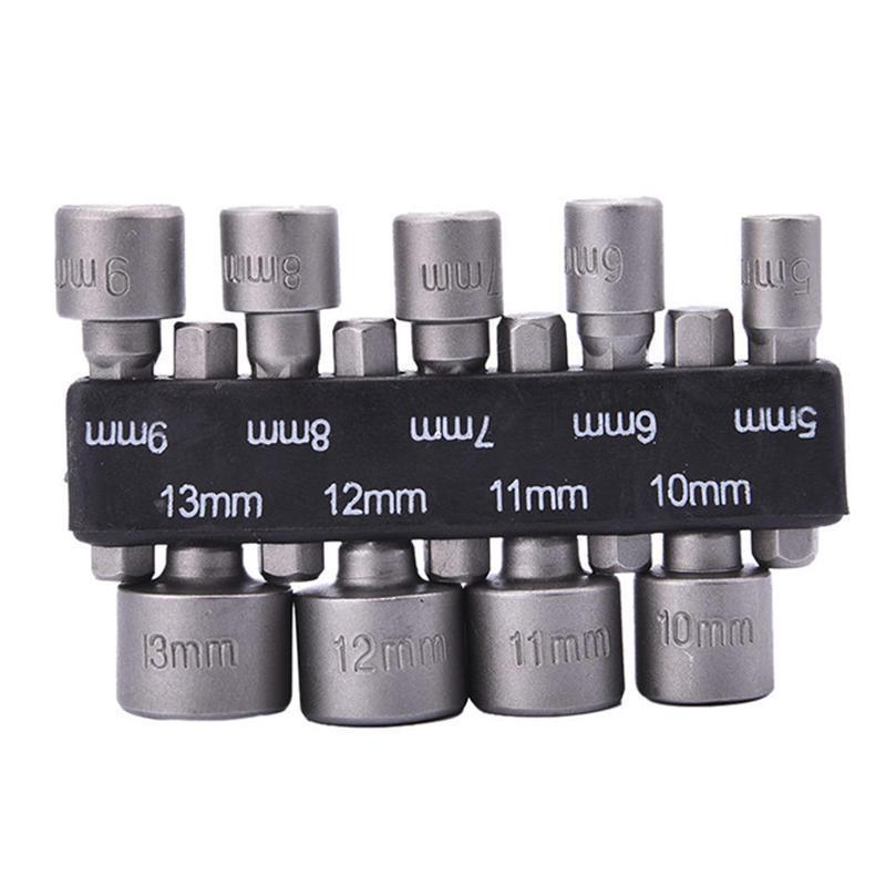 9 шт./компл. 5 мм-13 мм 1/4 "шестигранная втулка, насадка, гайка, отвертка, сверла, адаптер, инструменты