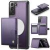 For Samsung Galaxy S22 5G Case JEEHOOD J09 RFID Blocking Card Holder Leather Back Phone Cover Magnetic Case