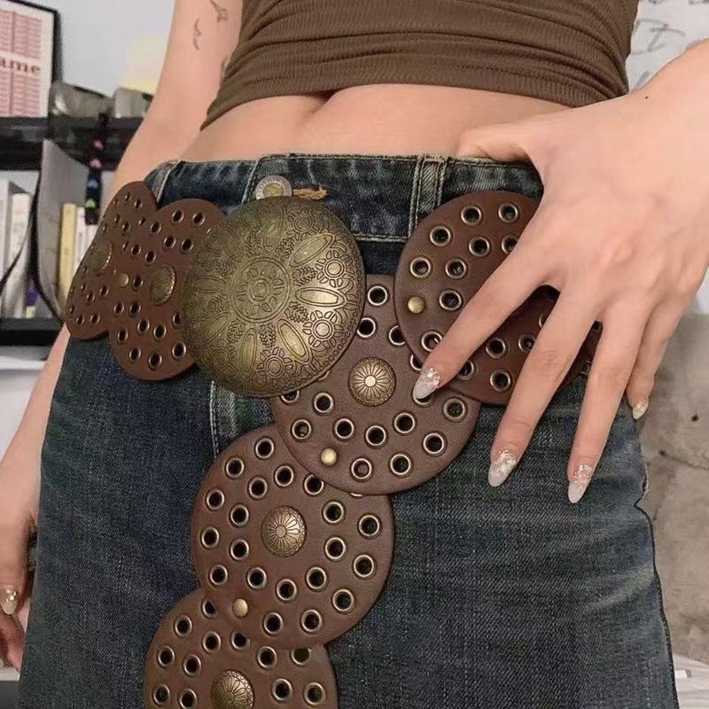 Women's Summer Retro Round Cutout Belt - European & American Style