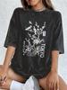 Tokyo Flowers And Birds Cotton Washed TShirts Womens Summer Oversized T Shirt ONeck Short Sleeve Tops Casual Women Clothes