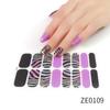 ZE European American Style Waterproof No-Cure Gel Nail Wraps, Full Cover Blend Color Block Spring Summer Nail Stickers, Nail Patch Films