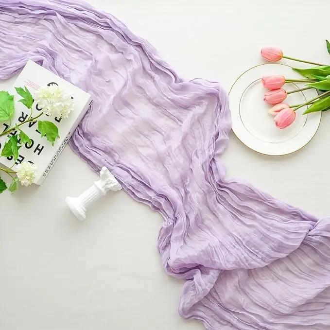 Дорожка для стола из нежно-голубой марли, 4 шт. в упаковке, винтажная деревенская марлевая дорожка для стола, украшение в стиле бохо на День Святого Патрика, Пасхальная свадьба