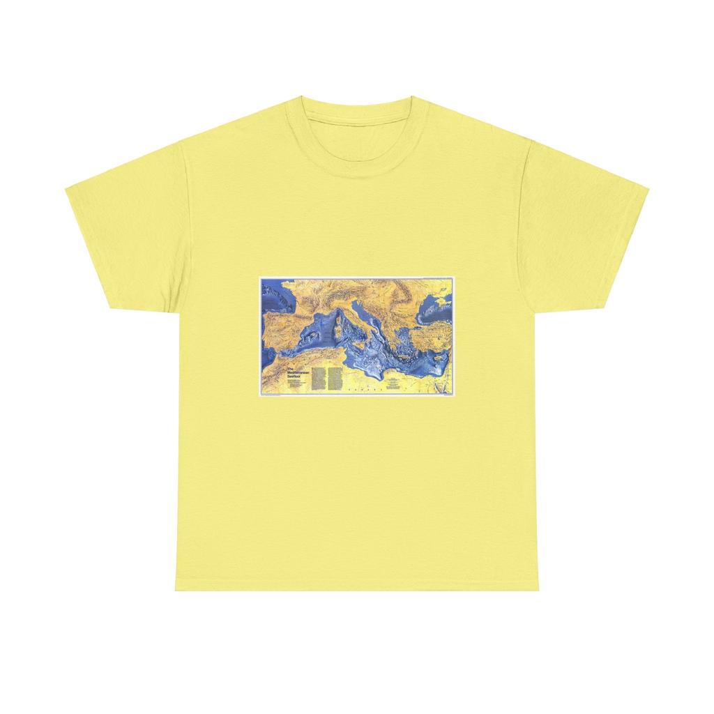 Mediterranean Seafloor (1982) (Map) T-Shirt