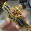 Красная пятиконечная звезда в морской тематике, якорь корабля, автомобильный значок, 3D металлическое крыло, автомобильная наклейка, персонализированный значок для украшения кузова