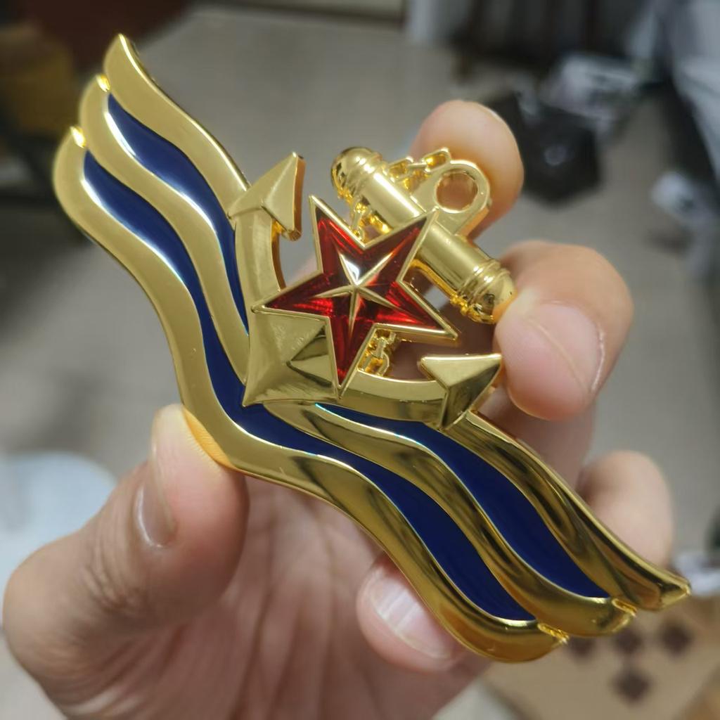 Красная пятиконечная звезда в морской тематике, якорь корабля, автомобильный значок, 3D металлическое крыло, автомобильная наклейка, персонализированный значок для украшения кузова