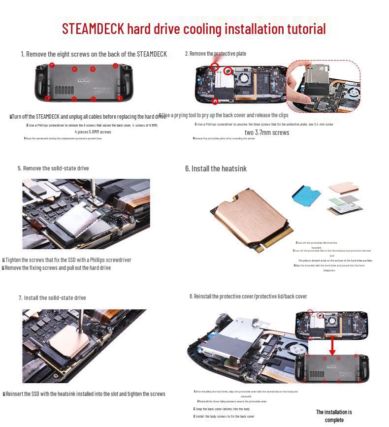 Радиатор для твердотельного накопителя Han Che M.2 2280 для игровых консолей, 2230/2242, Охлаждающий жилет из фиолетовой меди