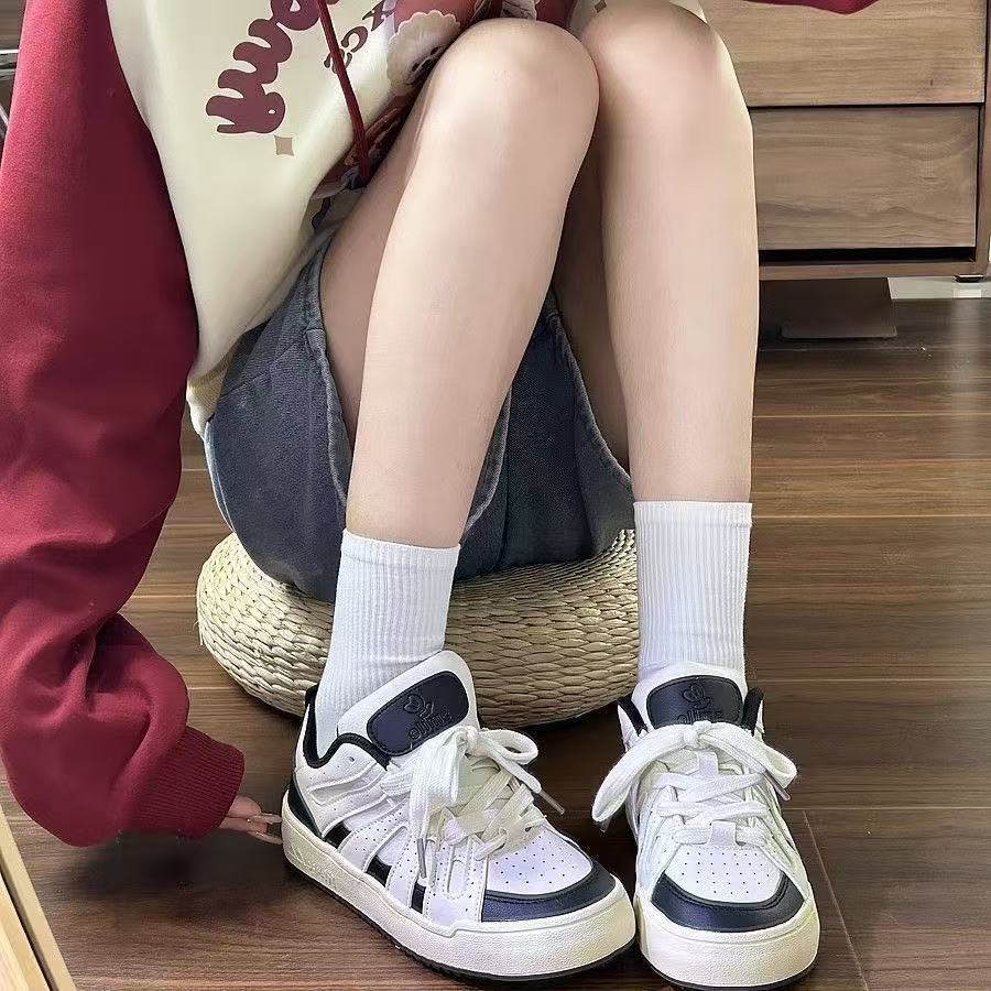Розовые весенне-летние новые кеды на платформе niche bread shoes