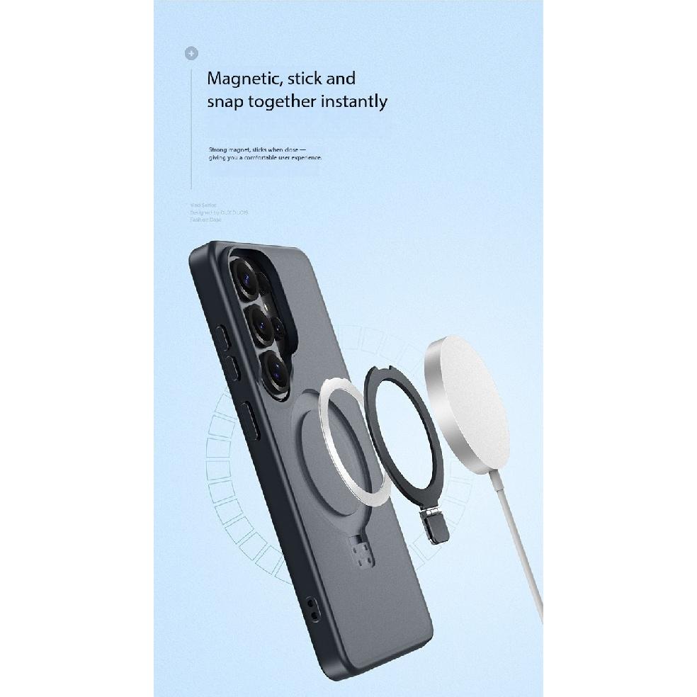 Magnetic stand phone case suitable for Samsung S26Ultra, anti-drop protective cover with matte skin feel, S25Fe soft case